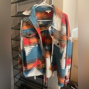 Aztec Print Flannel Jacket